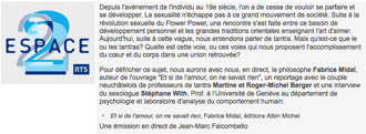 RTS Espace 2 - Tantra et sexualité